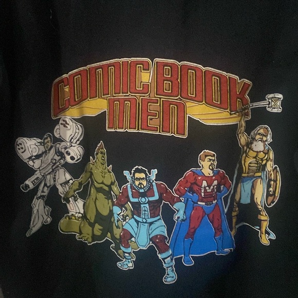 Black zip pocket sweatshirt. Michelle on front Comic book men graphic on back. M - Picture 4 of 8